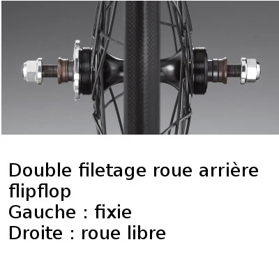 Paire de roues noires flipflop vélo fixie 28 X-Press Miche - immagine 7